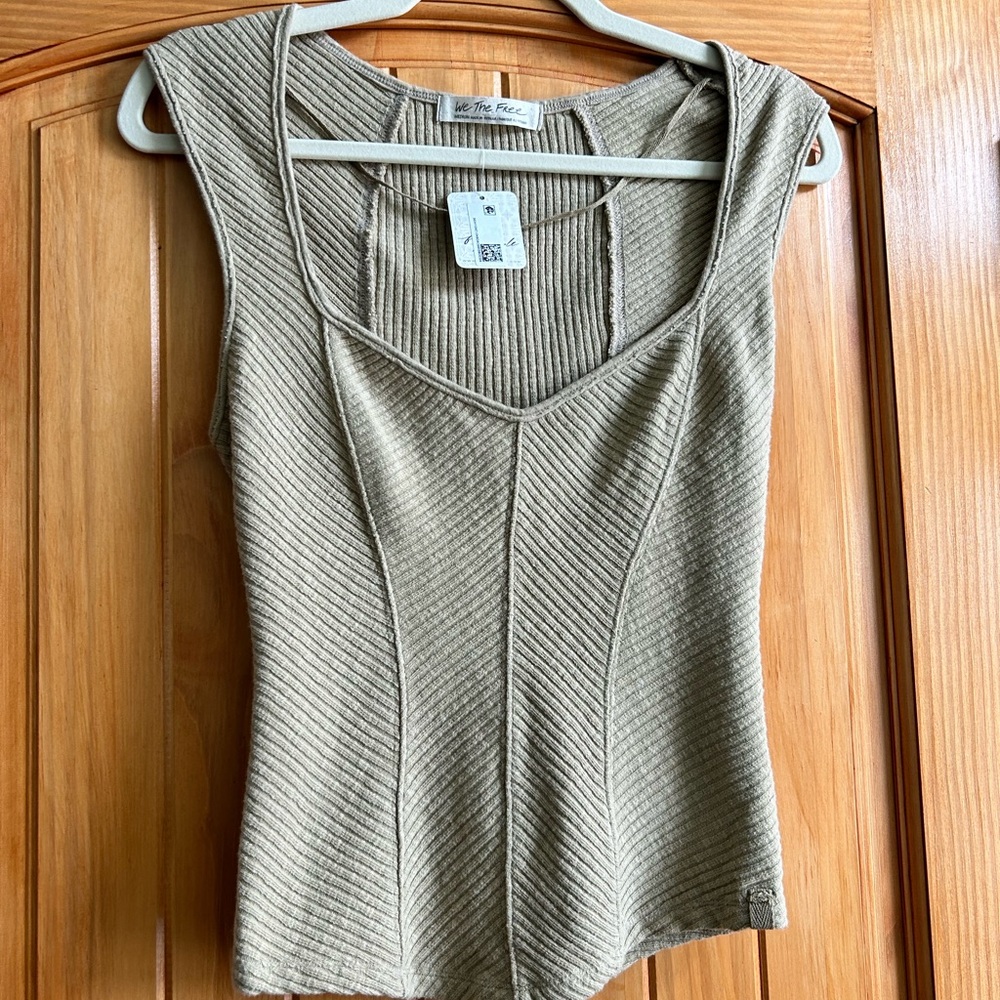 Free People Tan Textured Sleeveless Top - Picture 6 of 7